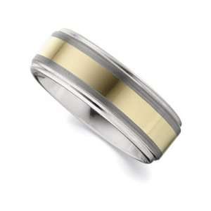    Ridged Band with Gold Immerse Plating Inlay   13.00 Jewelry