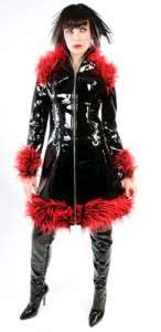   Service Burning Fur You long furry coat jacket M goth gothic cyber red