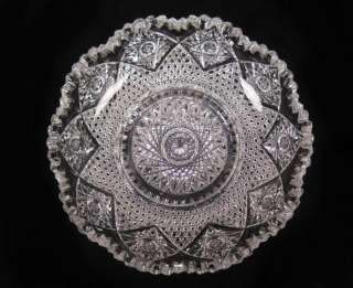   American Brilliant Period Intricately Cut Glass Shallow Bowl  
