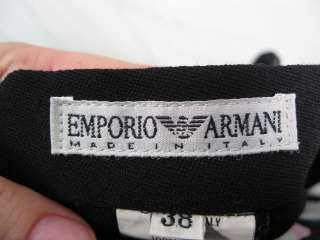 EMPORIO ARMANI Black Pleated A Line Long Skirt Sz 38  