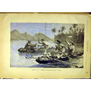  Taiti Indigenous Boat Islanders People Tahiti 1880