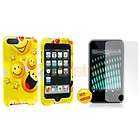 Yellow Smiley Case Cover+Matte Screen Protector For iPo