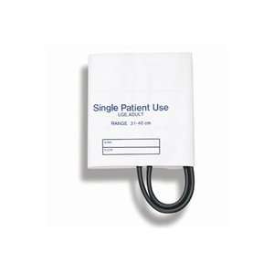 Disposable Single Patient Use Blood Pressure Cuff, Two Tube, Large 