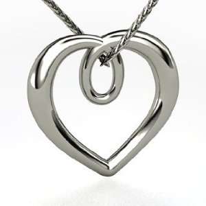 Infinite Heart Pendant, 14K White Gold Necklace