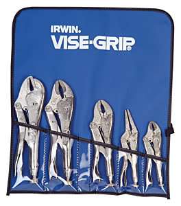 Irwin Vise Grip Locking Plier Tool Set in Kit Bag 5 Pc.  
