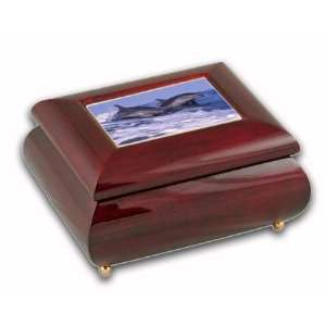  Gorgeous Small Dolphin Music Box with Tile Image of Two 