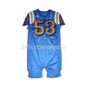  Blue No. 53 Game Used UCLA Adidas Football Jersey Sports 