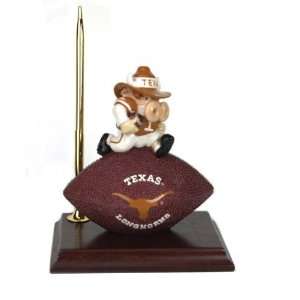  Texas Longhorns Ncaa Mascot Desk Pen & Clock Set (6.5 