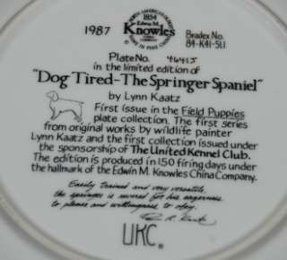 KNOWLES/Lynn Kaatz Lt Ed Plate Springer Spaniel puppy  
