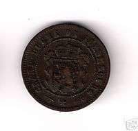 LUXEMBOURG COIN 5 CENTIMES 1870 XF   