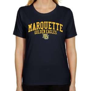 Marquette Golden Eagles Ladies Team Arch Classic Fit T Shirt   Navy 