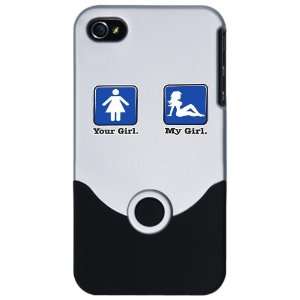 iPhone 4 or 4S Slider Case Silver Your Girl My Girl   Harley Davidson 