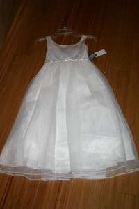 Jayne Copeland Flower Girl or First Communion White Dress Size 7 NWT 