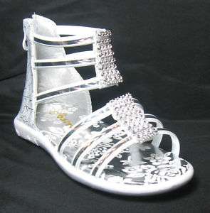 Toddler Girl Sandals Shoes White Jewels 7 8 9 NEW  