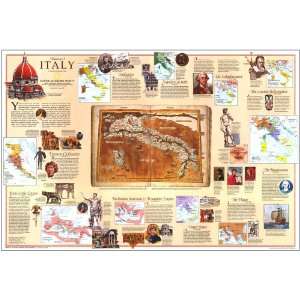  National Geographic 1995 Historical Italy Map Office 
