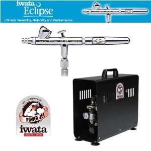 IWATA ECLIPSE HP BS AIRBRUSHING SYSTEM WITH POWER JET AIR COMPRESSOR 