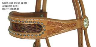 Swamp Hide Browband Headstall USA Leather Lnd Tan Full  