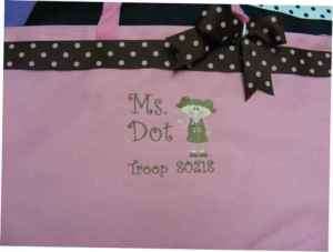 Girl Scout brownie Tote Bag PERSONALIZED Gift Polka dot  