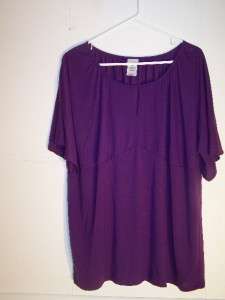 Just My Size (JMS) Womans Size 2X 18W/20W Purple Tunic Blouse  