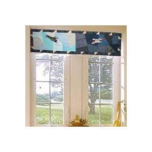 Applique II Theme Childrens bedding Airplane Quilted Curtain Valance 