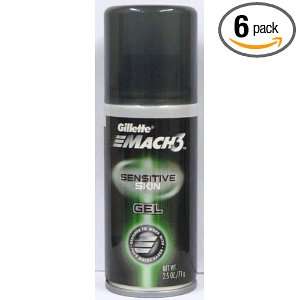 Gillette Mach3 Sensitive Skin Gel 2.5 Oz (Pack of 6 