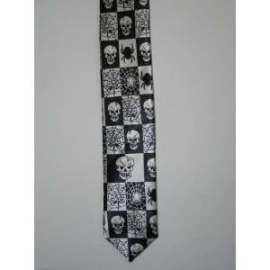  skull spider webs tie halloween necktie 