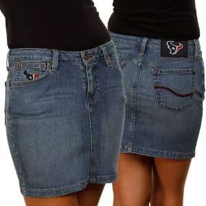  Houston Texans Ladies Premium Blitz Jean Skirt (2) Sports 