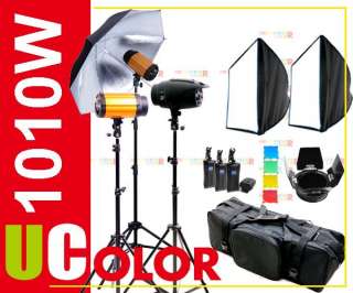 1010W Strobe Studio Flash Light Kit Lighting Photography Set  
