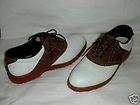 Foot Joy Classics White & Brown Golf Shoes 8A D7 97351D