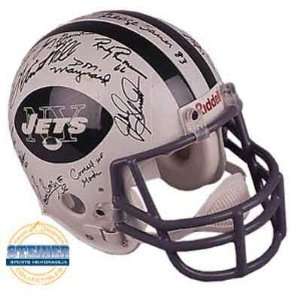 1969 New York Jets Team Autographed Helmet Sports 