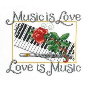  Music is Love   Cross Stitch Pattern Arts, Crafts 