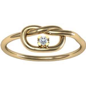  14K Yellow Gold Diamond Love Knot Ring   0.03 Ct. Jewelry