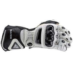  Racer High Racer Leather Gloves   Small/White Automotive