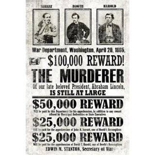   Lincoln John Wilkes Booth wanted poster 19 X 10 size 