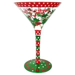Top Shelf Holly Jollies Martini Glass 