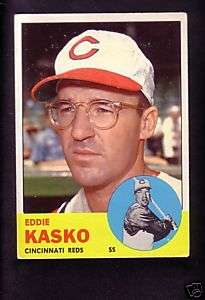 1963 Topps Baseball #498 Eddie Kasko (Red Sox) EX  