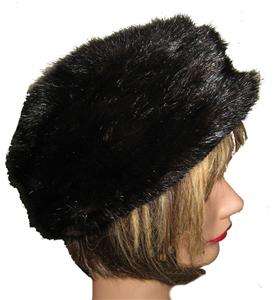   Luxurious Plush Black Mink Vintage 1960s Large Pillbox Style Hat