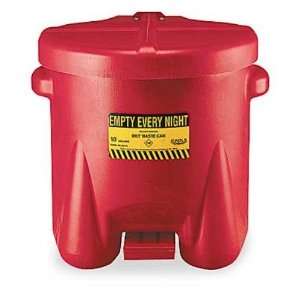 Eagle 935 FL Oily Waste Polyethylene Safety Can with Foot Lever, 10 