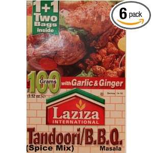 Laziza Tandoori Bbq Masala, 100 Gram Boxes (Pack of 6)  