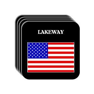  US Flag   Lakeway, Texas (TX) Set of 4 Mini Mousepad 