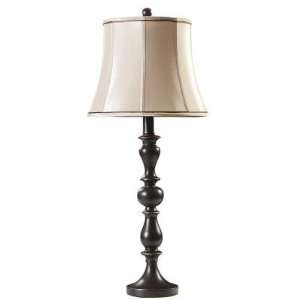 Klaussner Furniture Turned Lamp with Bavarian Taupe Shade and Soutache 