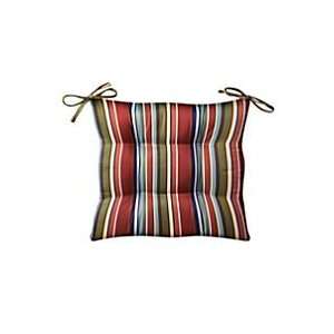  Tufted Chair Cushion 21 1/2x18x3   Fiesta Red Stripe 