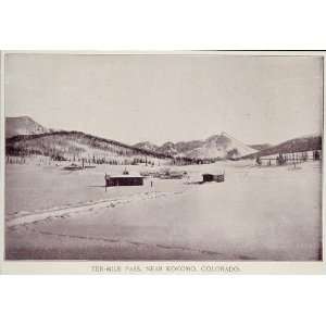 1893 Print Ten Mile Pass Kokomo Colorado Winter Snow 