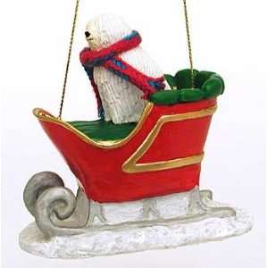  Komondor in a Sleigh Christmas Ornament