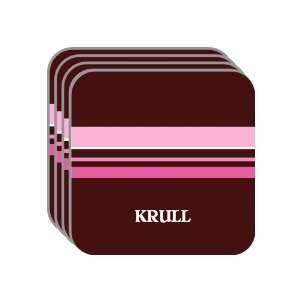 Personal Name Gift   KRULL Set of 4 Mini Mousepad Coasters (pink 