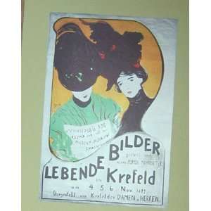   Large German Advertisement Board Lebendebilder Krefeld