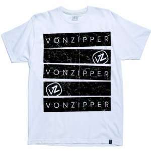 VonZipper Big Bars Mens Short Sleeve Casual Wear T Shirt/Tee   White 