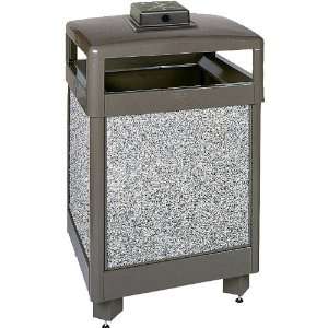   Aspen Series 38 Gallon Hinged Top Trash Receptacle with Weather Urn