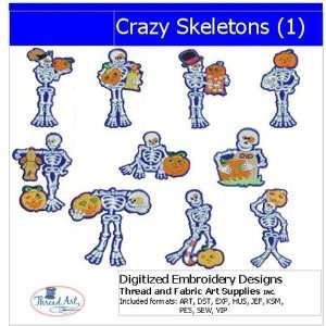  Digitized Embroidery Designs   Crazy Skeletons(1) Arts 