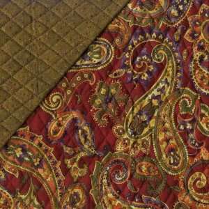  45 Wide Double sided Quilted Pasiely Passion Red Rust 